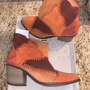 Musse & Cloud Jaeda Patchwork Cowgirl Leather Booties Color Cue